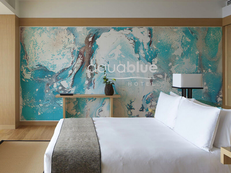 Papel Tapiz Azul Aqua para Hotel