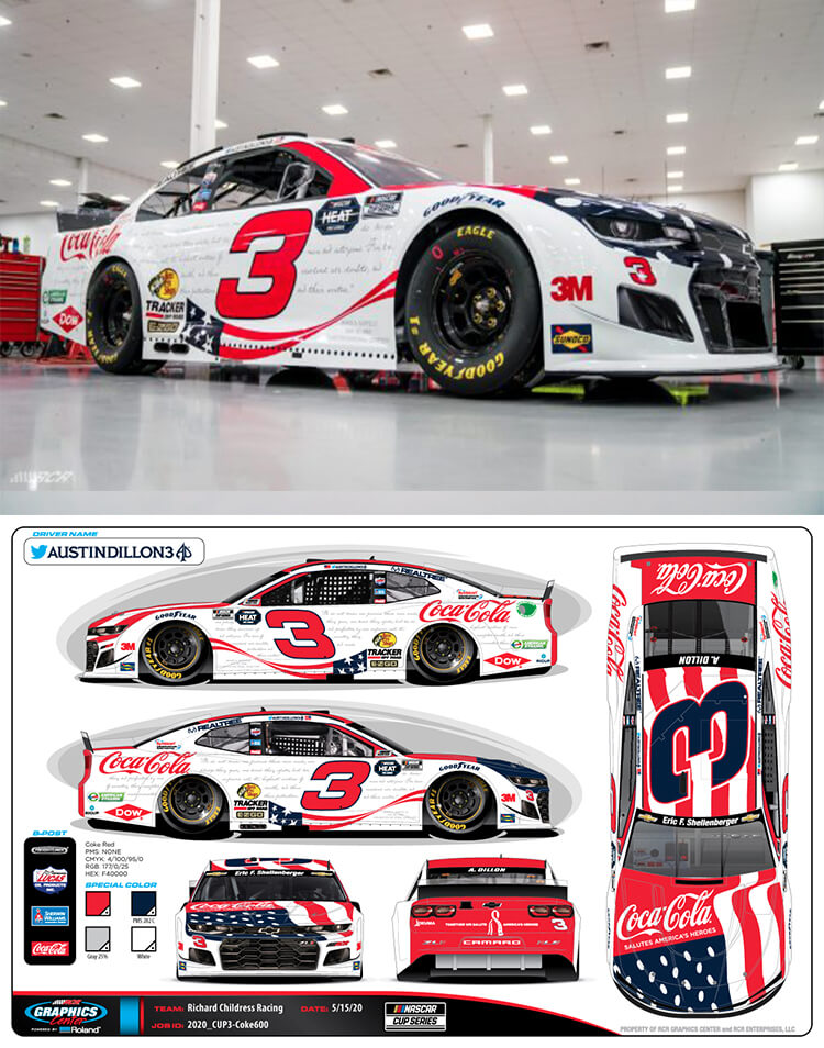 Esquema Coca-Cola Salutes America's Heroes de Austin Dillon para NASCAR