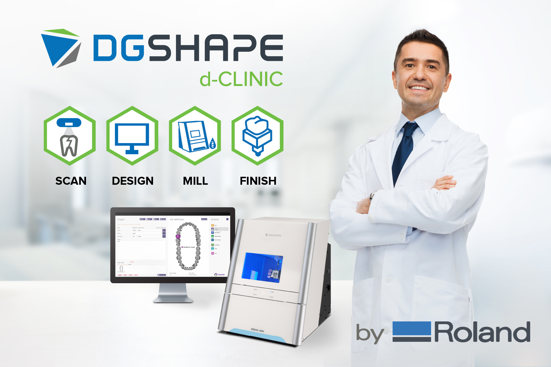 Roland DGA ha lanzado d-CLINIC, una nueva solución CAD/CAM de arquitectura abierta para consultorios de dentistas.