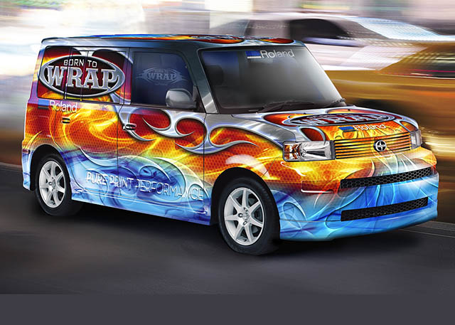 2008 Roland DGA’s “Born to Wrap” brand comes to life in tradeshows and ads throughout the year, highlighted by the Roland Scion wrap.