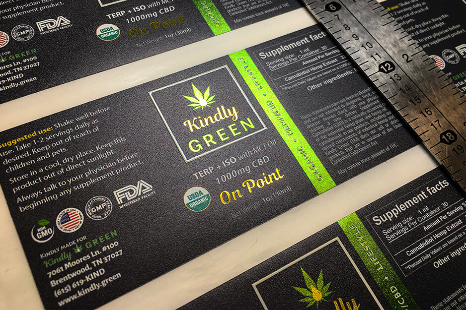 DMS Color produced these intricate rectangular labels using its Roland DG VersaUV LEC2-300 UV printer.