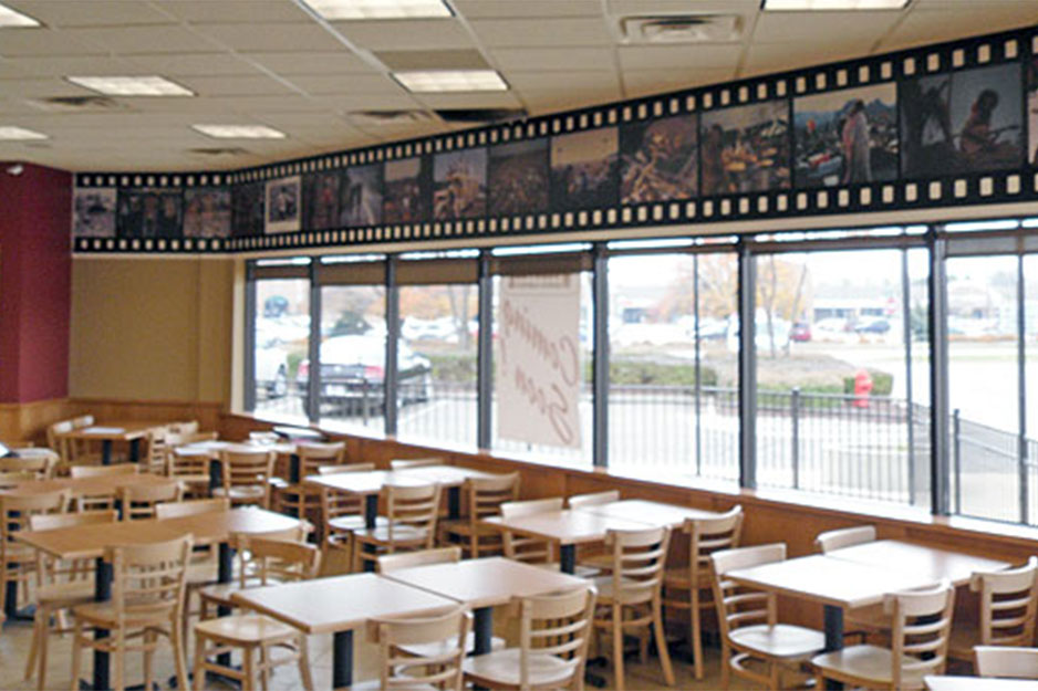 City Graphics VersaCAMM VS interior wall banner for Woodstock Burger Company