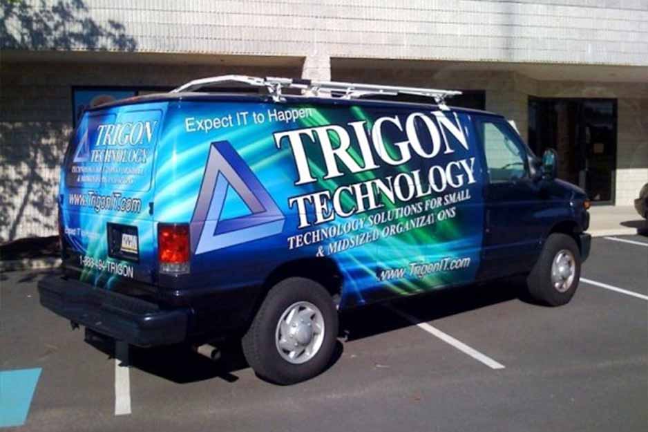 Sunrise Signs VersaCAMM vehicle wrap for Trigon Technology